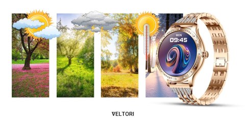 Smartwatch Damski VELTORI VT350-1 Bransoleta Różowe Złoto Smartwatch Damski VELTORI VT350-1 Bransoleta Różowe Złoto