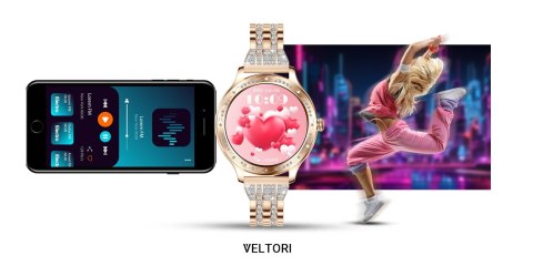 Smartwatch Damski VELTORI VT350-1 Bransoleta Różowe Złoto Smartwatch Damski VELTORI VT350-1 Bransoleta Różowe Złoto