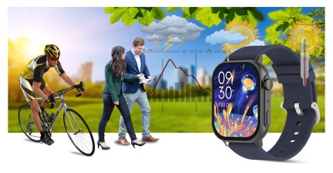 Smartwatch Gravity GT15-4 Niebieski Pasek Silikonowy + Tytanowa Bransoleta Smartwatch Gravity GT15-4 Niebieski Pasek Silikonowy + Tytanowa Bransoleta