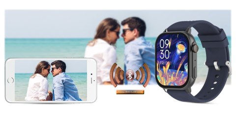 Smartwatch Gravity GT15-4 Niebieski Pasek Silikonowy + Tytanowa Bransoleta Smartwatch Gravity GT15-4 Niebieski Pasek Silikonowy + Tytanowa Bransoleta