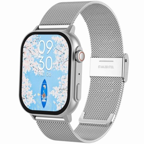 Smartwatch Gravity GT15-8 Szary Pasek Silikonowy + Srebrna Bransoleta Smartwatch Gravity GT15-8 Szary Pasek Silikonowy + Srebrna Bransoleta