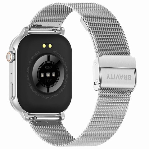 Smartwatch Gravity GT15-8 Szary Pasek Silikonowy + Srebrna Bransoleta Smartwatch Gravity GT15-8 Szary Pasek Silikonowy + Srebrna Bransoleta