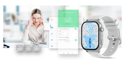 Smartwatch Gravity GT15-8 Szary Pasek Silikonowy + Srebrna Bransoleta Smartwatch Gravity GT15-8 Szary Pasek Silikonowy + Srebrna Bransoleta