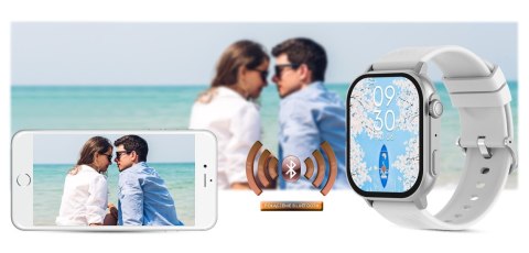Smartwatch Gravity GT15-8 Szary Pasek Silikonowy + Srebrna Bransoleta Smartwatch Gravity GT15-8 Szary Pasek Silikonowy + Srebrna Bransoleta
