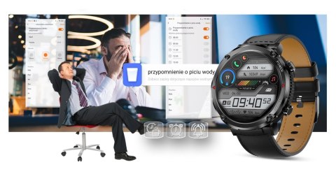 Smartwatch Gravity GT21-3 + Czarny Pasek Silikonowy Smartwatch Gravity GT21-3 + Czarny Pasek Silikonowy