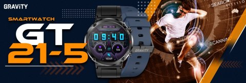 Smartwatch Gravity GT21-5 + Granatowy Pasek Silikonowy Smartwatch Gravity GT21-5 + Granatowy Pasek Silikonowy