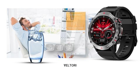 Smartwatch VELTORI VT110-1 Czarny Pasek Silikonowy Smartwatch VELTORI VT110-1 Czarny Pasek Silikonowy