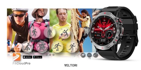Smartwatch VELTORI VT110-1 Czarny Pasek Silikonowy Smartwatch VELTORI VT110-1 Czarny Pasek Silikonowy