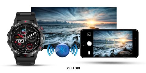 Smartwatch VELTORI VT110-1 Czarny Pasek Silikonowy Smartwatch VELTORI VT110-1 Czarny Pasek Silikonowy