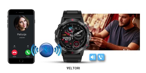 Smartwatch VELTORI VT110-1 Czarny Pasek Silikonowy Smartwatch VELTORI VT110-1 Czarny Pasek Silikonowy