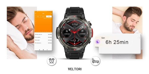 Smartwatch VELTORI VT140-1 Czarny Pasek Silikonowy Smartwatch VELTORI VT140-1 Czarny Pasek Silikonowy