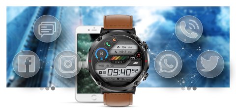 Smartwatch Gravity GT21-4 + Czarny Pasek Silikonowy Smartwatch Gravity GT21-4 + Czarny Pasek Silikonowy
