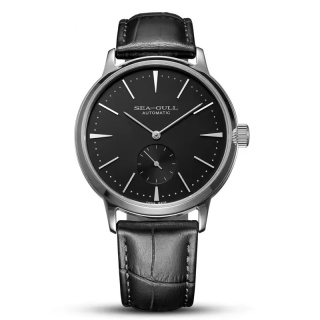 Zegarek automatyczny Sea-Gull 819.12.6075 | Czarny 5 Bar Szafir