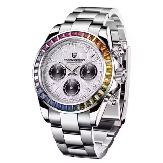 Zegarek kwarcowy Pagani Design 1644 | Kolorowy Daytona 10 Bar Szafir