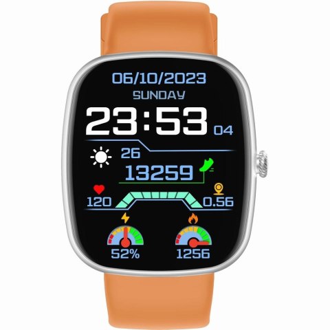 Smartwatch Męski GRAVITY GT18-4 Pomarańczowy Pasek Silikonowy + Czarny Pasek Smartwatch Męski GRAVITY GT18-4 Pomarańczowy Pasek Silikonowy + Czarny Pasek