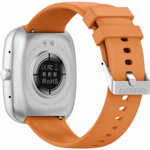 Smartwatch Męski GRAVITY GT18-4 Pomarańczowy Pasek Silikonowy + Czarny Pasek Smartwatch Męski GRAVITY GT18-4 Pomarańczowy Pasek Silikonowy + Czarny Pasek