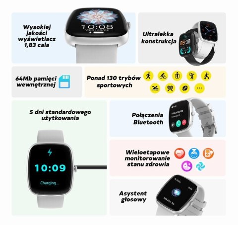Smartwatch Męski GRAVITY GT18-4 Pomarańczowy Pasek Silikonowy + Czarny Pasek Smartwatch Męski GRAVITY GT18-4 Pomarańczowy Pasek Silikonowy + Czarny Pasek