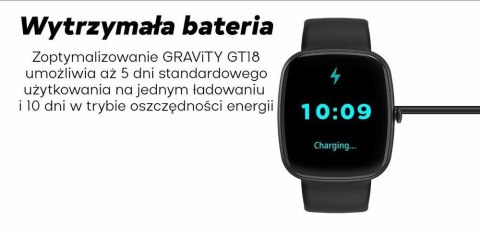 Smartwatch Męski GRAVITY GT18-4 Pomarańczowy Pasek Silikonowy + Czarny Pasek Smartwatch Męski GRAVITY GT18-4 Pomarańczowy Pasek Silikonowy + Czarny Pasek