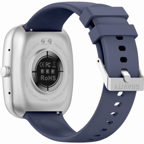 Smartwatch Męski GRAVITY GT18-6 Czarny Pasek Silikonowy + Granatowy Pasek Smartwatch Męski GRAVITY GT18-6 Czarny Pasek Silikonowy + Granatowy Pasek