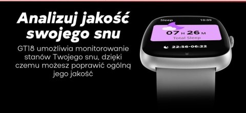 Smartwatch Męski GRAVITY GT18-6 Czarny Pasek Silikonowy + Granatowy Pasek Smartwatch Męski GRAVITY GT18-6 Czarny Pasek Silikonowy + Granatowy Pasek