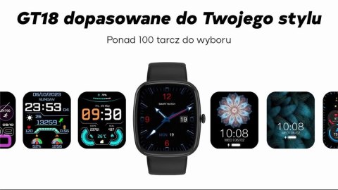 Smartwatch Męski GRAVITY GT18-6 Czarny Pasek Silikonowy + Granatowy Pasek Smartwatch Męski GRAVITY GT18-6 Czarny Pasek Silikonowy + Granatowy Pasek
