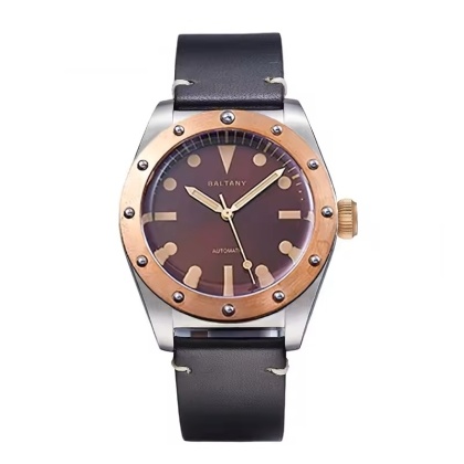 Zegarek automatyczny Baltany S2204030 Retro | Bordowy 20 Bar Szafir