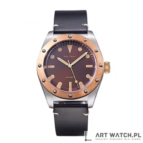 Zegarek automatyczny Baltany S2204030 Retro | Bordowy 20 Bar Szafir