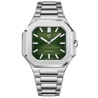 Zegarek automatyczny Pagani Design YS019 | Zielony Patek 5 Bar Szafir