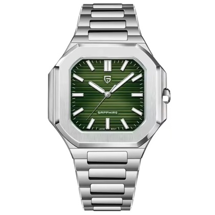 Zegarek automatyczny Pagani Design YS019 | Zielony Patek 5 Bar Szafir