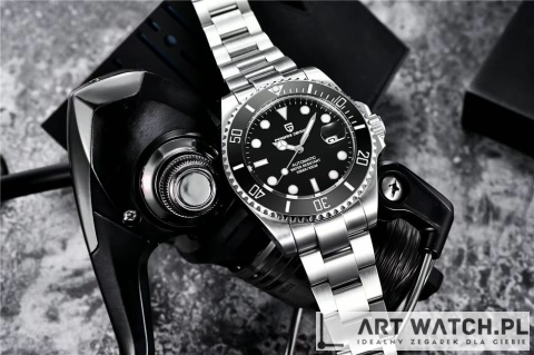 Zegarek automatyczny Pagani Design 1639 | Czarny 10 Bar Szafir