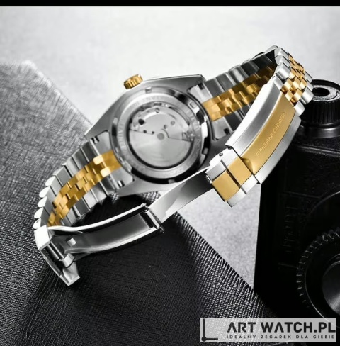 Zegarek automatyczny Pagani Design 1645 Jubilee | Srebrny/Złoty 10 Bar Szafir