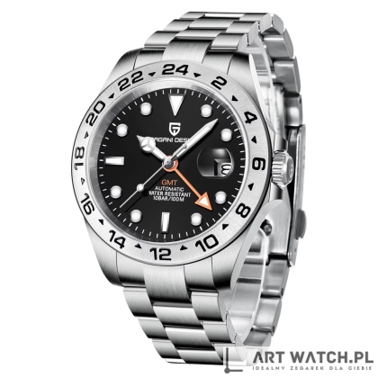 Zegarek automatyczny Pagani Design 1682 | Czarny 10 Bar Szafir