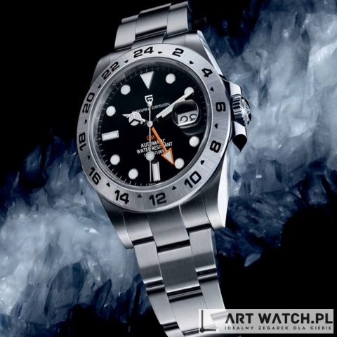 Zegarek automatyczny Pagani Design 1682 | Czarny 10 Bar Szafir