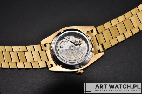 Zegarek automatyczny Pagani Design 1752 | Biały/Złoty 10 Bar Szafir