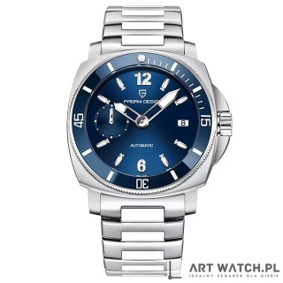 Zegarek automatyczny Pagani Design 1820 Bransoleta | Niebieski 10 Bar Szafir