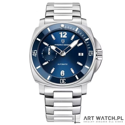 Zegarek automatyczny Pagani Design 1820 Bransoleta | Niebieski 10 Bar Szafir