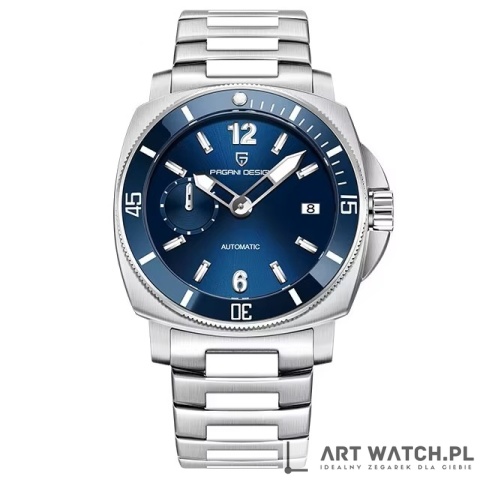 Zegarek automatyczny Pagani Design 1820 Bransoleta | Niebieski 10 Bar Szafir
