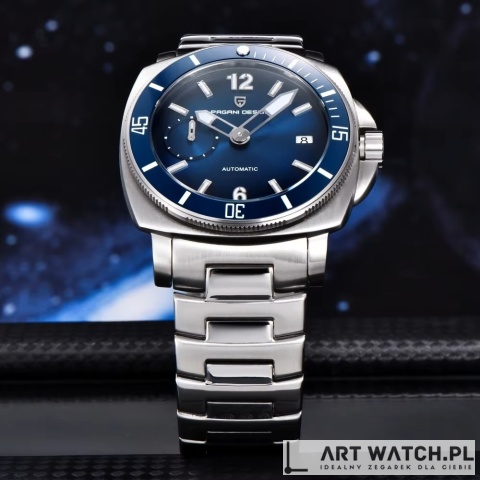Zegarek automatyczny Pagani Design 1820 Bransoleta | Niebieski 10 Bar Szafir