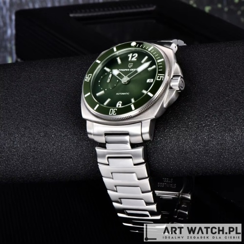 Zegarek automatyczny Pagani Design 1820 Bransoleta | Zielony 10 Bar Szafir