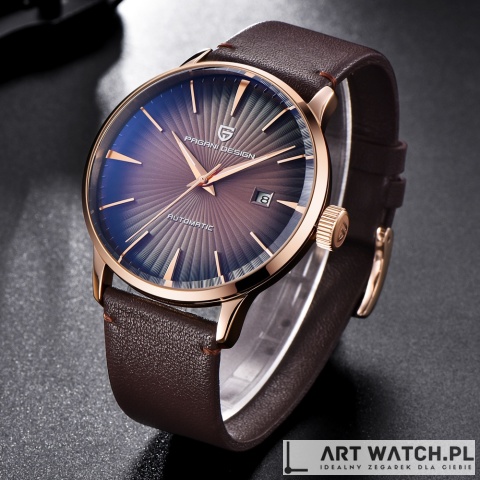 Zegarek automatyczny Pagani Design 2770 | Brązowy 3 Bar