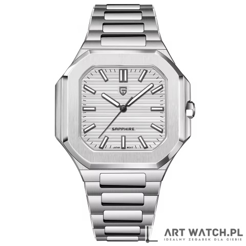 Zegarek kwarcowy Pagani Design YS019 | Biały Patek 5 Bar Szafir