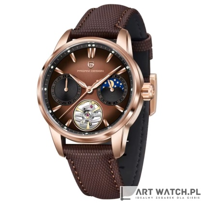 Zegarek automatyczny Pagani Design YS021 Brązowy 10 Bar Szafir