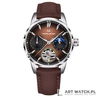 Zegarek automatyczny Pagani Design YS021 Tourbillon Brązowy 10 Bar Szafir