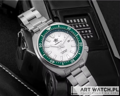 Zegarek kwarcowy Addiesdive 2507 | Zieolony Żółw 20 Bar Szafir