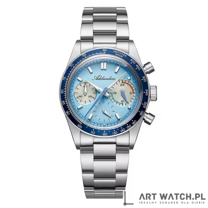 Zegarek kwarcowy Addiesdive 2539 | Błękitny 10 Bar VK63