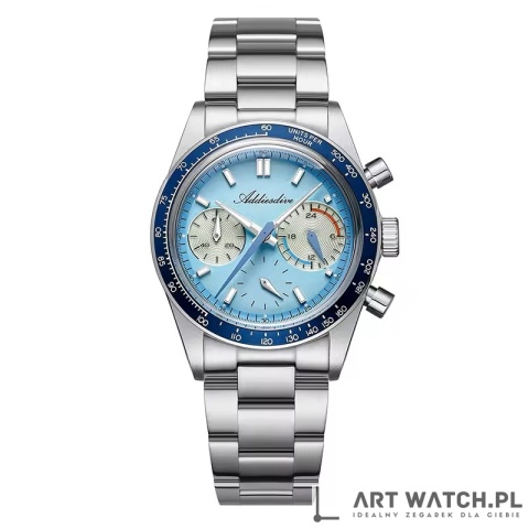 Zegarek kwarcowy Addiesdive 2539 | Błękitny 10 Bar VK63