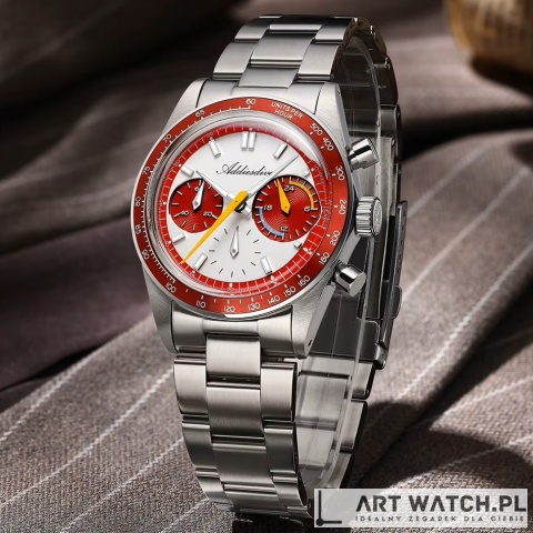 Zegarek kwarcowy Addiesdive 2539 | Czerwony 10 Bar VK63