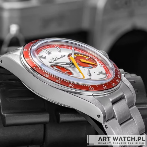 Zegarek kwarcowy Addiesdive 2539 | Czerwony 10 Bar VK63