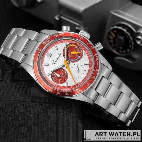 Zegarek kwarcowy Addiesdive 2539 | Czerwony 10 Bar VK63