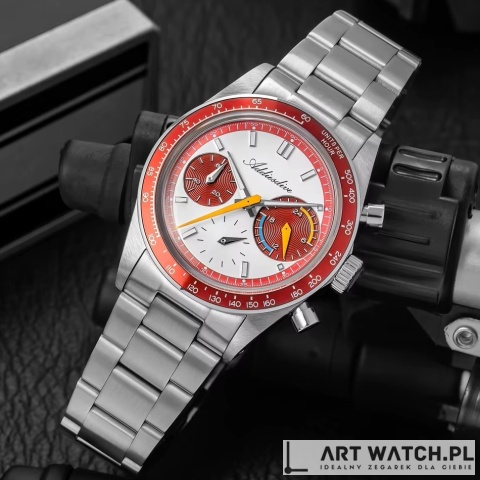 Zegarek kwarcowy Addiesdive 2539 | Czerwony 10 Bar VK63